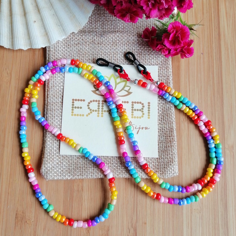 6 Pezzi Catene Porta Occhiali Boho Multicolori – Cinturini Intrecciati In Cotone E Poliestere, Antismarrimento