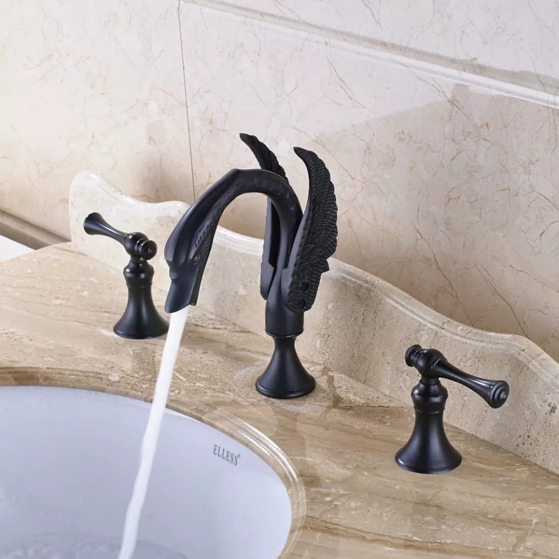 Soild Brass Swan Style Bathroom Sink Faucet Mixer Tap Sink Etsy