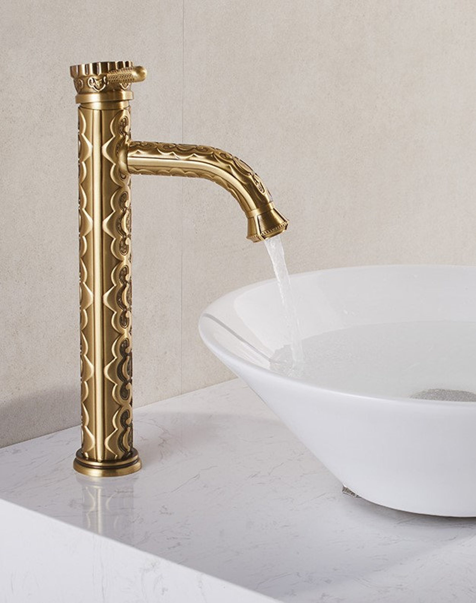 Antique brushed gold bathroom brass basin faucets | Etsy
