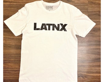 LatinX Block T-Shirt - Adult Men Womens Unisex Shirt - Latino - Latina - Latinx - White - Grey