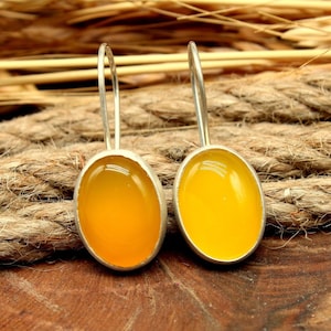 Citrin Silber Tropfen Ohrring, baumeln Tropfen Ohrringe Birthstone Ohrringe personalisierte Geschenke für Mama,