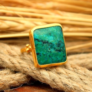 Malachite Silver Ring, Handmade Ring, Green Stone Ring, Birthstone Ring, Engagement Ring, Malachite Jewelry, Gift For Her, Rings For Mom