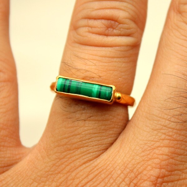 Bague Ovale En Argent 925 Et Malachite - Modèle BA-AR-21, Taille 55, Pierre Bleue Lapis Lazuli