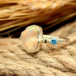 Opal Ring, Sterling Silver Ring, Ethiopian Opal Ring, Opal Jewelry, Gift For Her, Gold Opal Ring, Birthstone Ring, Natural Opal Ring