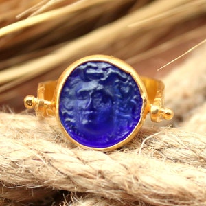 Intaglio Glass Medusa Signet Ring,Gold Signet Ring,Silver Signet Ring,Initial Signet Ring,Signet Ring Women, Signet Ring,Gift For Her