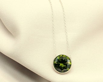 925k Sterling Silver Peridot Necklace, Peridot Necklace, American Seller, Birthstone Necklace, Gift,Gemstone Neklace Gift For Her