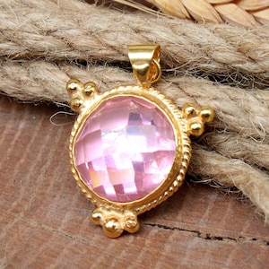 Pink Topaz Silver Pendant Silver Pink Topaz Pendant, Sterling Pendant March Birthstone, Personalized Gifts For Gift For Her
