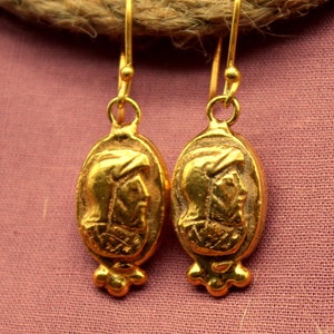 925 Sterling Silver Greek Ancient Earrings, Vintage Jewelry, Gift For Her, Gift For Mom