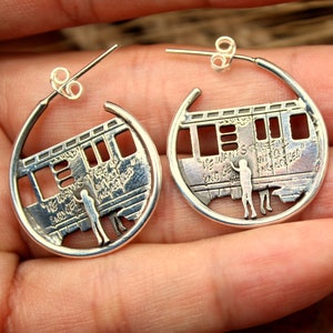 Gehämmerte handgemachte Ohrringe, Sterlingsilber Ohrringe, gehämmerte Ohrringe, Geschenk für sie, alte Vintage Ohrringe, personalisierte Ohrringe
