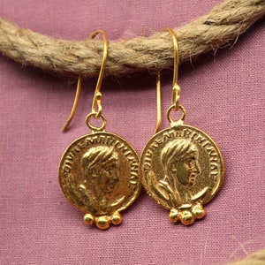 Münzen Ohrringe für Damen, Intaglio Ohrringe, Silbermünze Ohrringe, Antike Ohrringe, Einzigartiger Schmuck, Römische Münzen Ohrringe, Geschenk für Mama