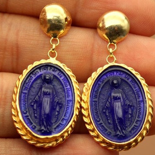 Virgin Mary Earrings / Religious Earrings / Our Lady Etsy