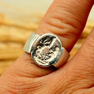 Ancient Greek Men Signet Silver Ring, Gold Signet Ring, Silver Signet Ring, Jewelry For Men, Signet Ring Men, Gifts For Men, Ring For Men
