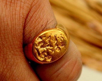 Anillo de sello griego antiguo, anillo de sello de oro, anillo de sello de plata, joyería para hombres, hombres de anillo de sello, regalos para hombres, anillo para hombres