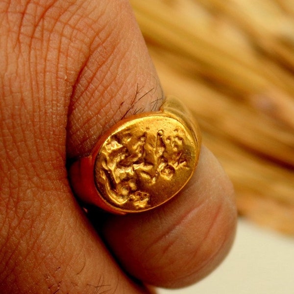 Ancient Greek Signet Ring, Gold Signet Ring, Silver Signet Ring, Jewelry For Men, Signet Ring Men, Gifts For Men, Ring For Men
