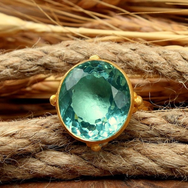 Großer Paraiba Turmalin Ring, Maine Turmalin Ring Silber, Multi Turmalin Ring, personalisiertes Geschenk, Männlicher Turmalin Silberring