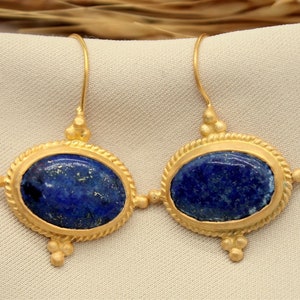 Lapis Lazuli Earrings, Lapis Earrings, Lapis Jewelry, Sterling Silver Earrings, Personalized Gift For Mom,  Dangle Earring Gift For Her