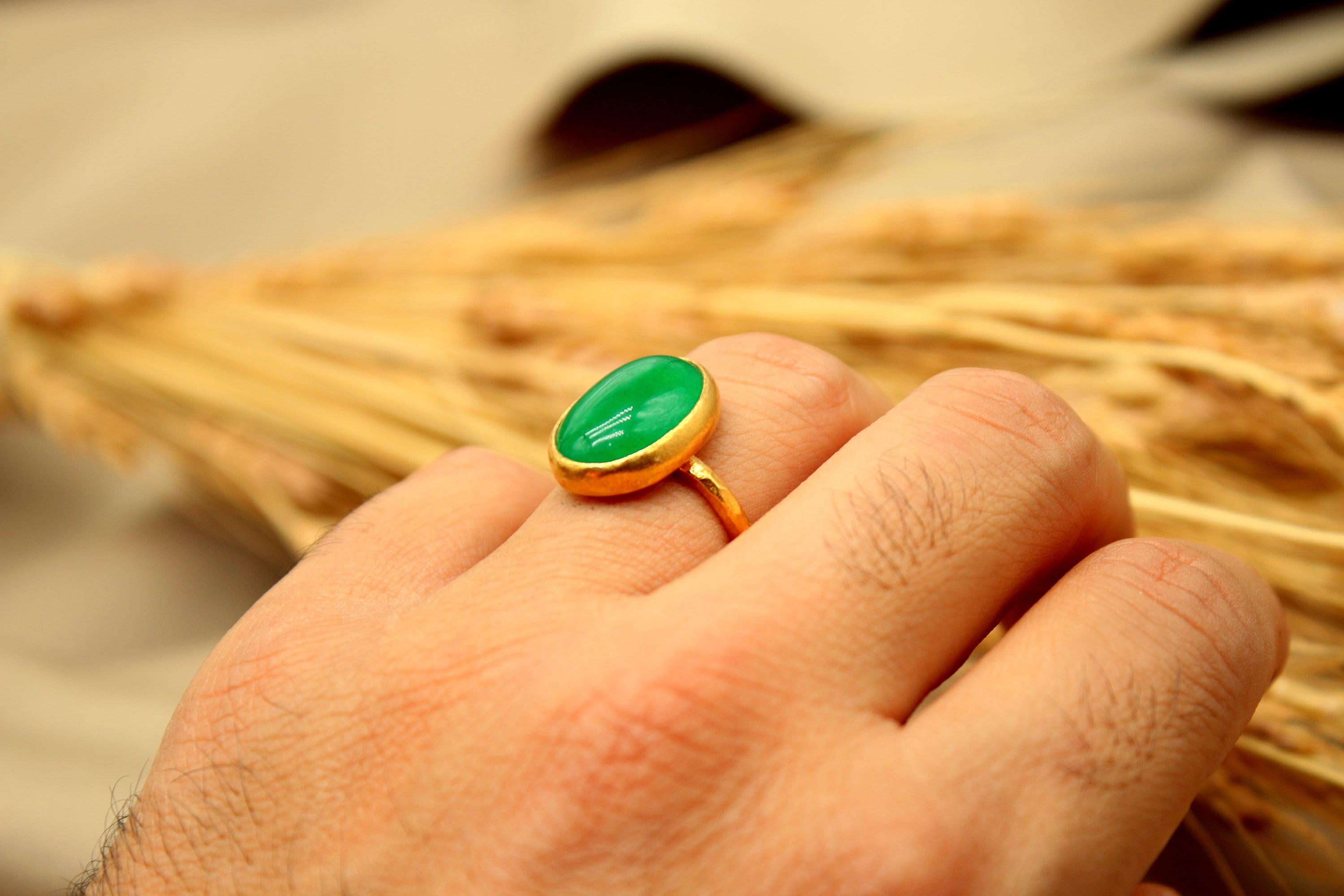 Sterling silver deals and jade rings