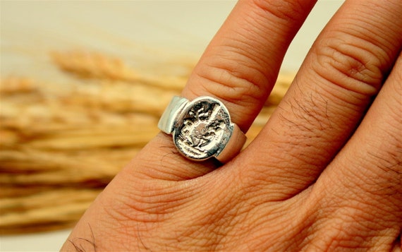 Ancient Greek Men Signet Silver Ring Gold Signet Ring Silver Signet Ring Jewelry for Men Signet Ring Men Gifts for Men Ring for Men Etsy