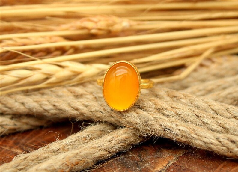 Citrine Ring Sterling Silver Ring Citrine Jewelry Statement image 1