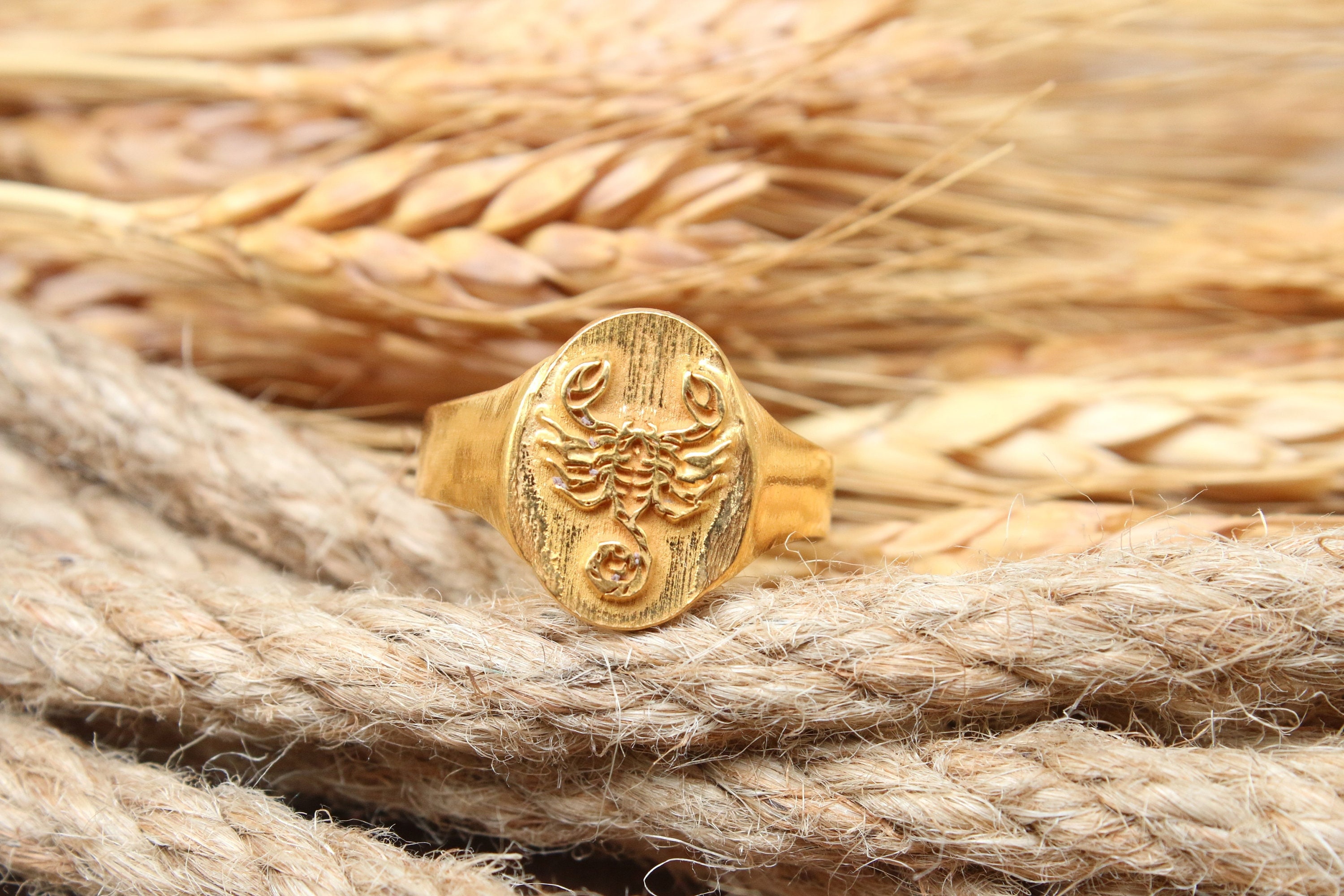 Scorpio Silver Ring, Scorpio Signet Ring, Zodiac Silver Ring