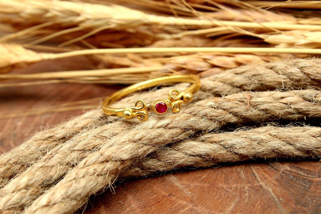 Little Natural Ruby Silver Ring Gold Ring Sterling Silver - Etsy