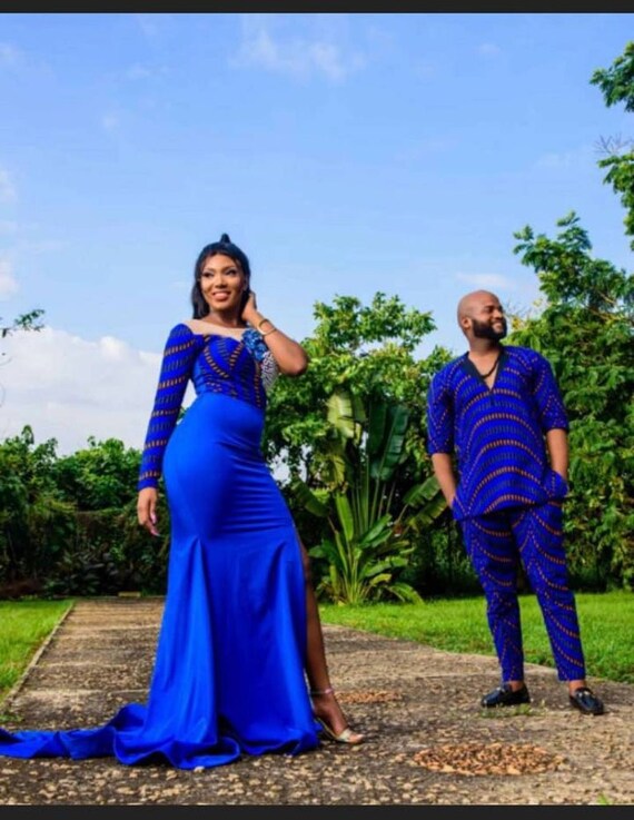 African Couples Matching Outfit, African Couples Clothing,african Print  Couples Clothing for Photoshoot, Couples Engagement Matching Outfits 