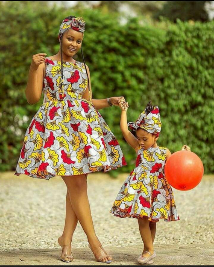 African Women Dress, Mum and Daughter Dress, African Prints, Gown for