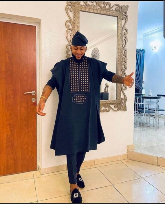 Men's 3-piece Agbada Suit, African Party Wedding Outfit - Etsy Men's 3-piece Agbada Suit, African Party Wedding Outfit - Etsy