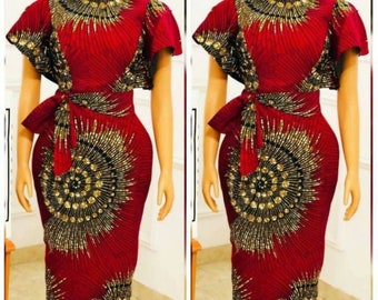 Embellished African print dress , Ankara pencil dress , African women dresses , Ankara dresses , elegant dress for women , women's fashion