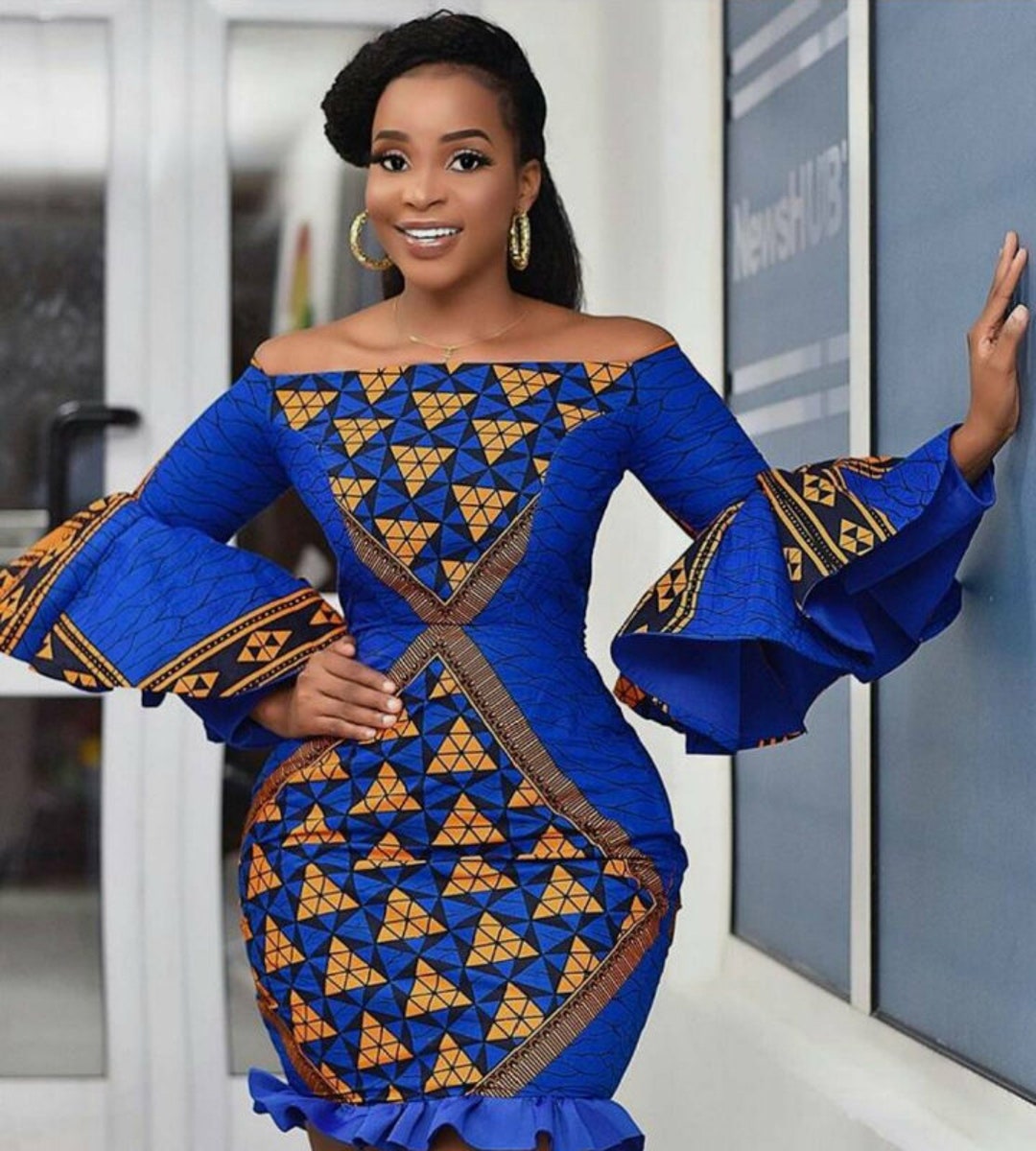 Royal Blue Dress African Clothing For Women African Wear Ankara Dresses For Womenankara 