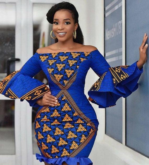 Royal Blue Dress, African Clothing for Women, African Wear, Ankara Dresses  for Women,ankara Clothing,african Dresses,african Print 