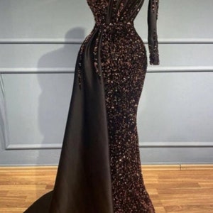 Black mermaid sequin dress,reception dress,long sequin dress, African party dress, Long Evening dress,Prom dress ,African prom gown,