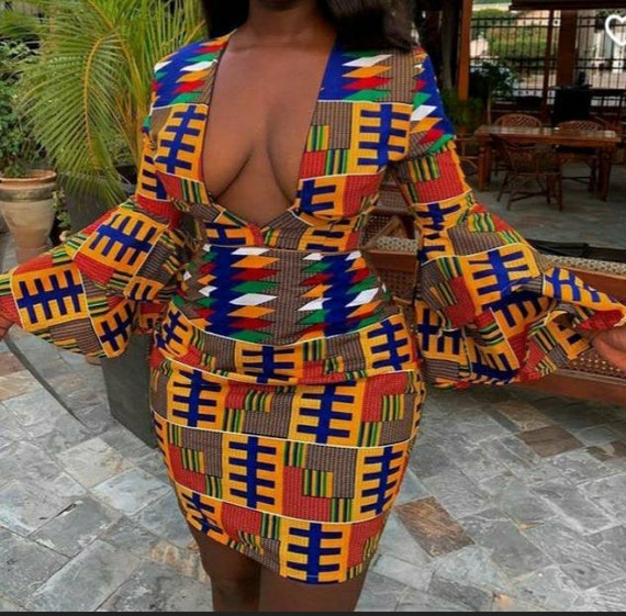 African short dress, women fashion dress, African women clothing ,sexy  women outfit , african print dress