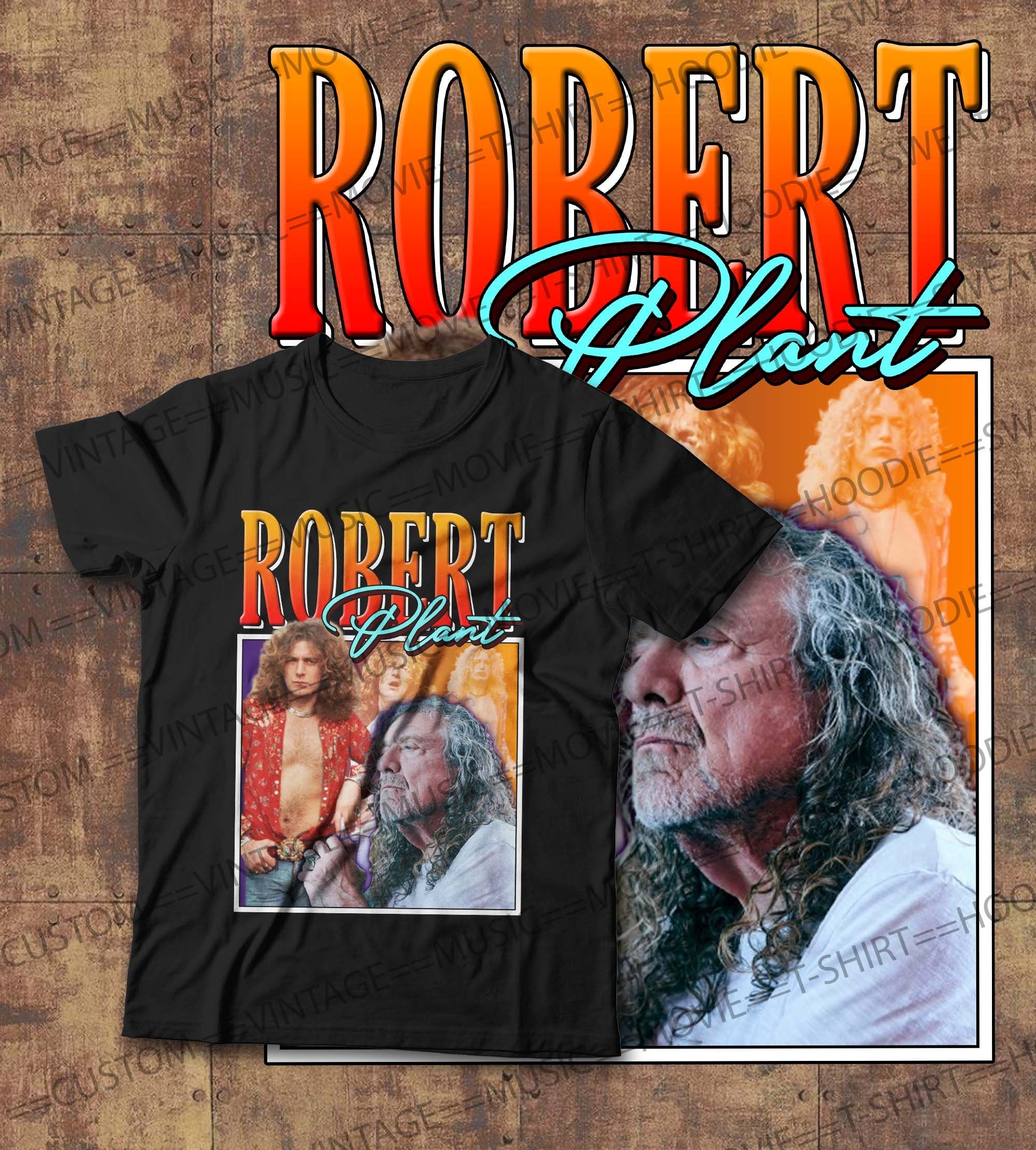 Discover RMaglietta T-Shirt Robert Plant Uomo Donna Bamini Retro Vintage Anni '80 '90 Rock Metal Musica Tour Concerto