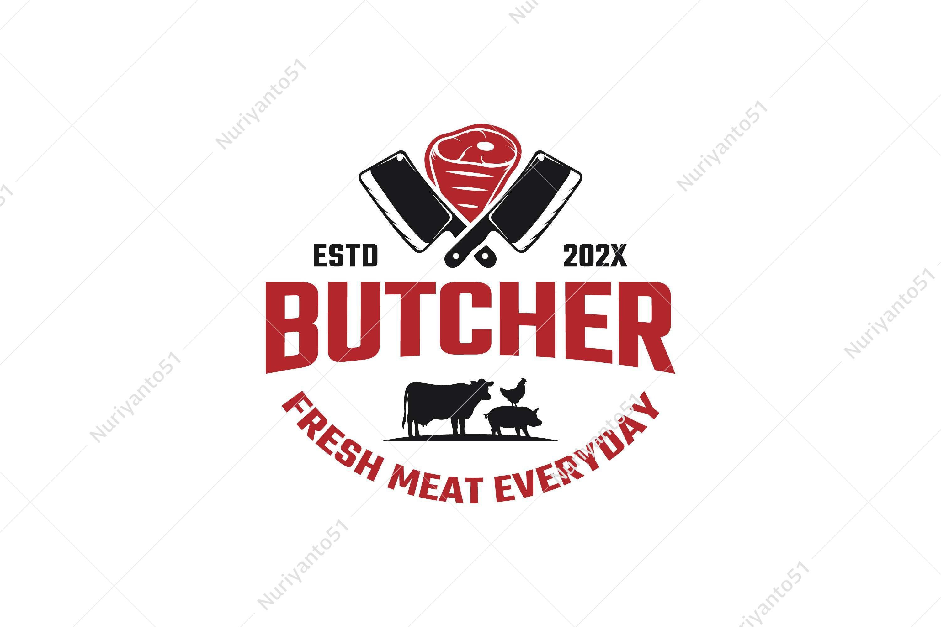 DIY Butchery Logo, Vintage Meat Shop Logo, Deli Food Logo, Butcher Shop ...