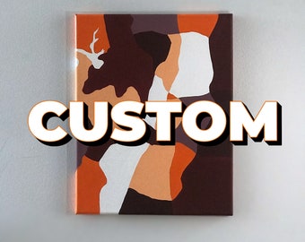 CUSTOM - Pintura abstracta de lienzo de la ciudad, bloque de color, original