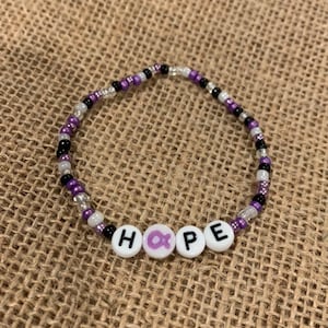 Pancreatic Cancer Awareness Bracelet/ Pancreatic Cancer Survivor Gift/ Cancer Bracelet/ Cancer Beaded Bracelets/ Cancer Fundraising