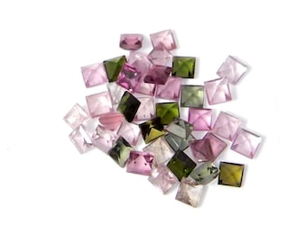 2 mm/3 mm/4 mm/5 mm Natural Multi Tourmaline square cut faceted loose gemstone