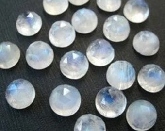 3 mm/4 mm/5 mm/6 mm/7 mm/8 mm Natural Rainbow Moonstone round rose cut flat back cabochon, June Birthstone
