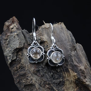 Natural Peach Morganite Dangle Earrings, 925 Solid Sterling Silver Dangle Earring, Birthday Gift Earring For Girls