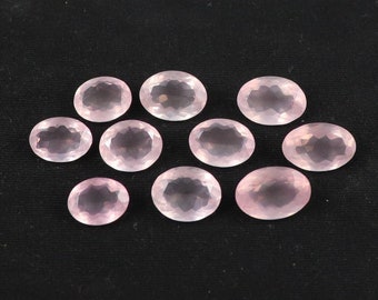 9 x 11 mm/10 x 12 mm/10 x 14 mm Natural Rose Quartz oval cut faceted loose gemstone