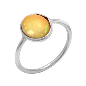 925 Solid Sterling Silver Ethiopian Opal Gemstone Ring, Multi fire gemstone ring, Engagement Ring, Gift For Her, US Size-6.25