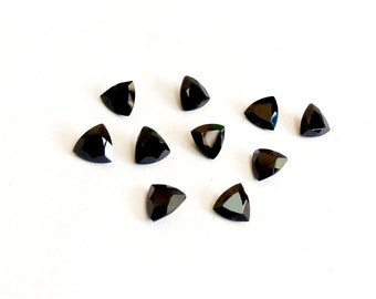 3mm/4mm/5mm/6mm/7mm Natural Black Onyx trillion cut faceted loose gemstone