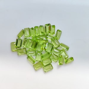 3 x 5 mm/4 x 6 mm/5 x 7 mm/6 x 8 mm/7 x 9 mm Natural Green Peridot octagon emerald cut faceted loose gemstone