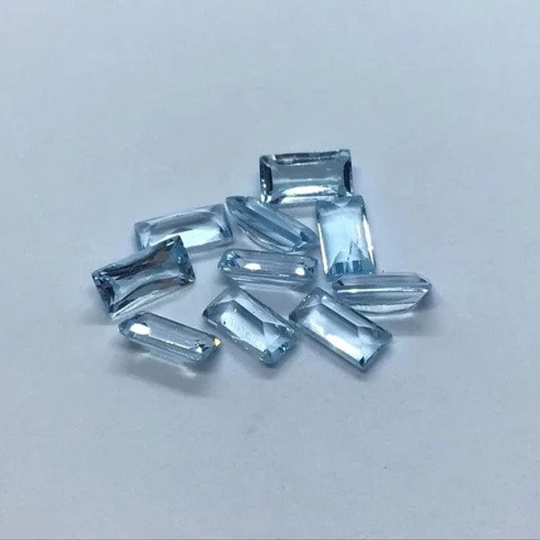 2 x 4 mm/3 x 6 mm/4 x 8 mm/5 x 10 mm/6 x 12 mm/7 x 14 mm Natural Sky Blue Topaz baguette cut faceted loose gemstone