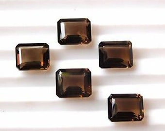 9 x 11 mm/10 x 12 mm/10 x 14 mm Natural Smoky Quartz octagon emerald cut faceted loose gemstone