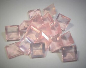 8 mm/9 mm/10 mm/11 mm/12 mm Natural Rose Quartz square cut faceted loose gemstone