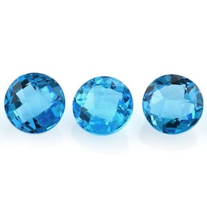 8mm/9mm/10mm/11mm/12mm Natural Swiss Blue Topaz round cut faceted loose gemstone for jewelry
