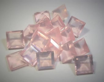 3mm/4mm/5mm/6mm/7mm Natural Rose Quartz square cut faceted loose gemstone