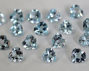 3 mm/4 mm/5 mm/6 mm/7 mm Natural Sky Blue Topaz heart cut faceted loose gemstone for jewelry